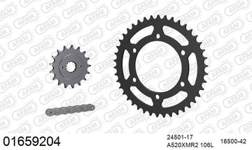 Kawasaki ER-5 (500cc) 1997-2000 - AFAM XS-ring Extra Reinforced Chain & Steel Sprocket Kit, 520 (OE Pitch) - 01659204 - P3 Tuning
