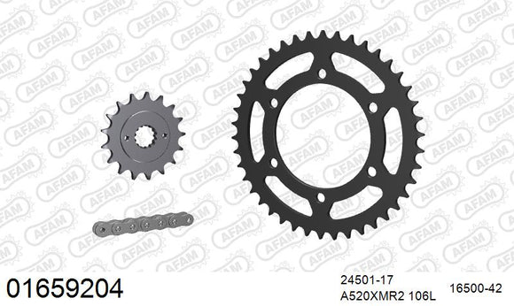 Kawasaki ER-5 (500cc) 2001-2005 - AFAM XS-ring Extra Reinforced Chain & Steel Sprocket Kit, 520 (OE Pitch) - 01659204 - P3 Tuning