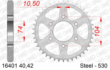 Kawasaki H3 500 F 1975 - AFAM Reinforced Chain & Steel Sprocket Kit, 530 (OE Pitch) - 01659300B - P3 Tuning