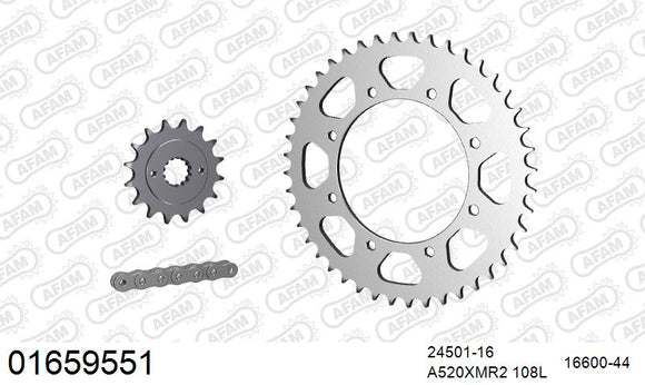 Kawasaki KLE500 1991-1995 - AFAM XS-ring Extra Reinforced Chain & Steel Sprocket Kit, 520 (OE Pitch) - 01659551 - P3 Tuning