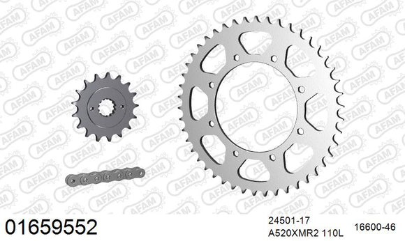 Kawasaki KLE500 1996-2004 - AFAM XS-ring Extra Reinforced Chain & Steel Sprocket Kit, 520 (OE Pitch) - 01659552 - P3 Tuning