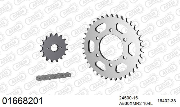 Kawasaki GPZ550 1982-1983 - AFAM XS-ring Extra Reinforced Chain & Steel Sprocket Kit, 530 (OE Pitch) - 01668201 - P3 Tuning