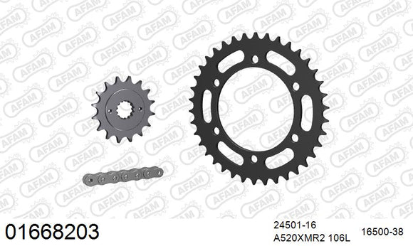 Kawasaki Zephyr 550 1991-1996 - AFAM XS-ring Extra Reinforced Chain & Steel Sprocket Kit, 520 (OE Pitch) - 01668203 - P3 Tuning