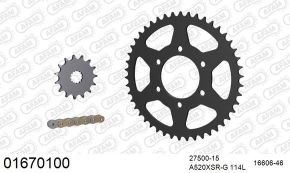 Kawasaki Ninja 650 2017-2026 - AFAM XS-ring super reinforced Chain & Steel Sprocket Kit, 520 (OE Pitch) - 01670100 - P3 Tuning