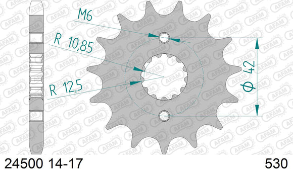 Kawasaki GPZ600R 1985-1989 - AFAM XS-ring Extra Reinforced Chain & Steel Sprocket Kit, 530 (OE Pitch) - 01670200 - P3 Tuning