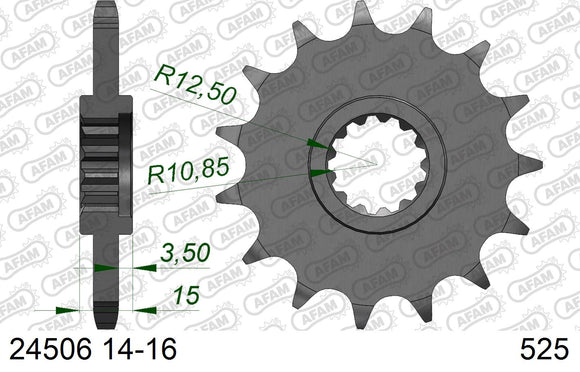 Kawasaki ZX-6R 1995-1997 - AFAM XS-ring Extra Reinforced Chain & Steel Sprocket Kit, 525 (OE Pitch) - 01670241 - P3 Tuning
