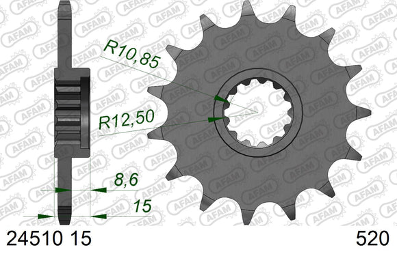 Kawasaki ZX-6RR 2003-2004 - AFAM XS-ring super reinforced Chain & Steel Sprocket Kit, 520 (OE Pitch) - 01670243 - P3 Tuning