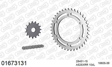 Kawasaki W650 1999-2006 - AFAM XS-ring Extra Reinforced Chain & Steel Sprocket Kit, 525 (OE Pitch) - 01673131 - P3 Tuning