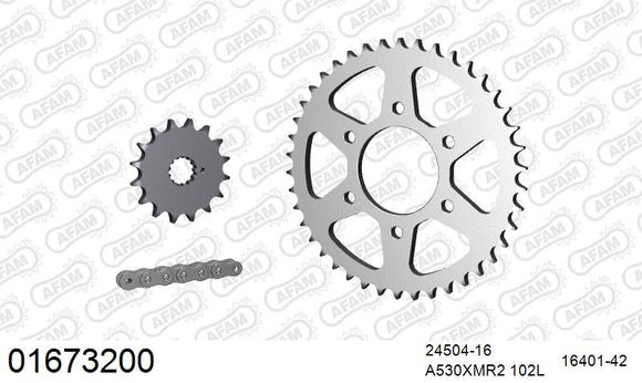 Kawasaki Z650 1977-1979 - AFAM XS-ring Extra Reinforced Chain & Steel Sprocket Kit, 530 (OE Pitch) - 01673200 - P3 Tuning
