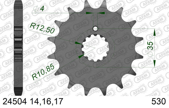 Kawasaki Z650 1977-1979 - AFAM Reinforced Chain & Steel Sprocket Kit, 530 (OE Pitch) - 01673200B - P3 Tuning
