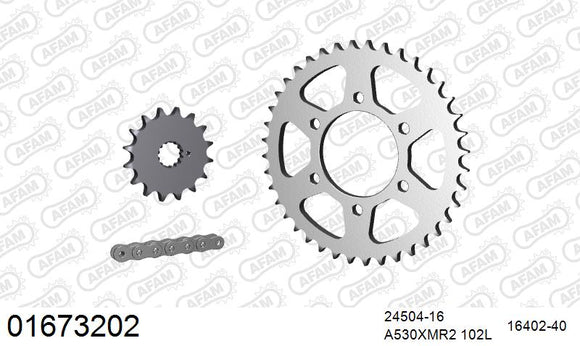 Kawasaki Z650 SR 1979 - AFAM XS-ring Extra Reinforced Chain & Steel Sprocket Kit, 530 (OE Pitch) - 01673202 - P3 Tuning