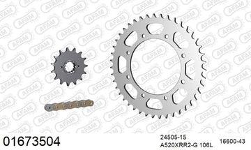 Kawasaki KLR650 1997-2006 - AFAM Xs-Ring Reinforced Plus Chain & Steel Sprocket Kit, 520 (OE Pitch) - 01673504 - P3 Tuning
