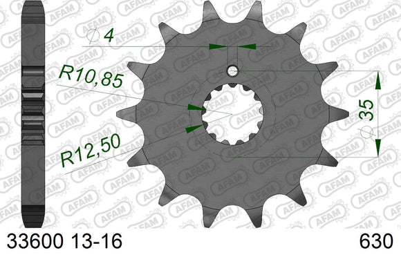 Kawasaki GPZ750 1982 - AFAM O-ring reinforced Chain & Steel Sprocket Kit, 630 (OE Pitch) - 01675200 - P3 Tuning