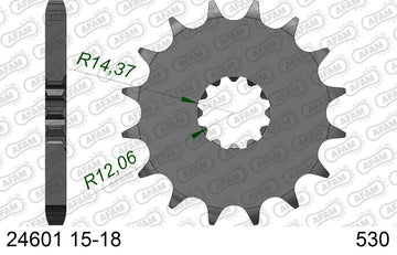Kawasaki GPZ750R 1985-1987 - AFAM XS-ring Extra Reinforced Chain & Steel Sprocket Kit, 530 (OE Pitch) - 01677205 - P3 Tuning