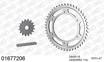 Kawasaki GPX750R 1988-1990 - AFAM XS-ring Extra Reinforced Chain & Steel Sprocket Kit, 530 (OE Pitch) - 01677206 - P3 Tuning