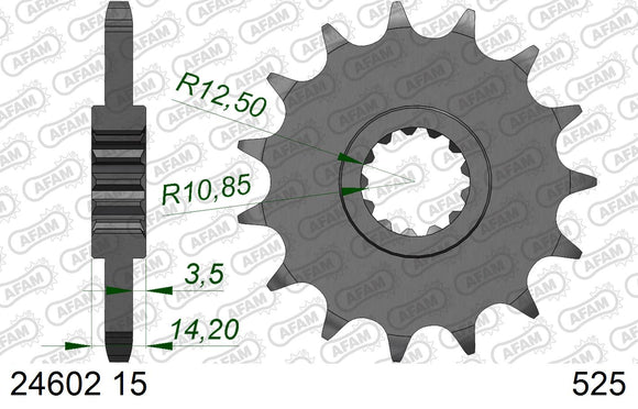 Kawasaki Zephyr 750 1995-1997 - AFAM XS-ring Extra Reinforced Chain & Steel Sprocket Kit, 525 (OE Pitch) - 01677208 - P3 Tuning