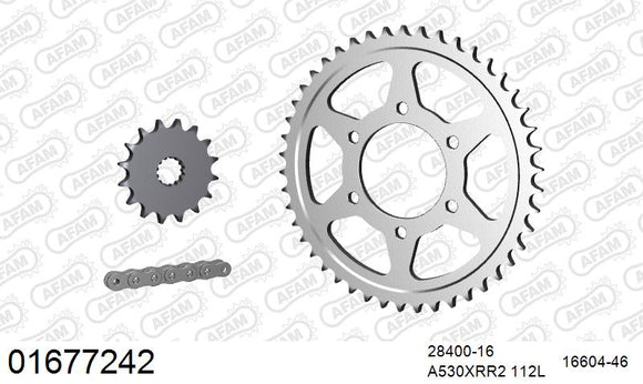 Kawasaki ZXR750H 1990 - AFAM XS-ring Extra Reinforced Chain & Steel Sprocket Kit, 530 (OE Pitch) - 01677242 - P3 Tuning