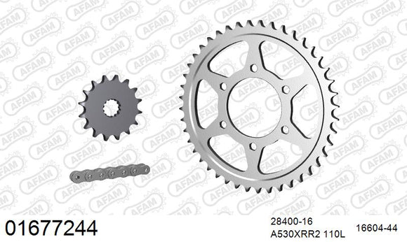 Kawasaki ZXR750J-M 1993-1995 - AFAM XS-ring Extra Reinforced Chain & Steel Sprocket Kit, 530 (OE Pitch) - 01677244 - P3 Tuning
