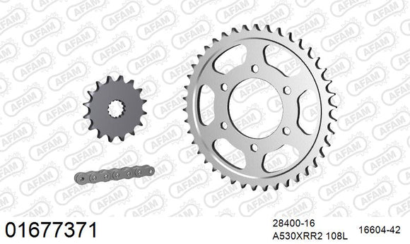 Kawasaki ZXR750J-M 1992 - AFAM XS-ring Extra Reinforced Chain & Steel Sprocket Kit, 530 (OE Pitch) - 01677371 - P3 Tuning