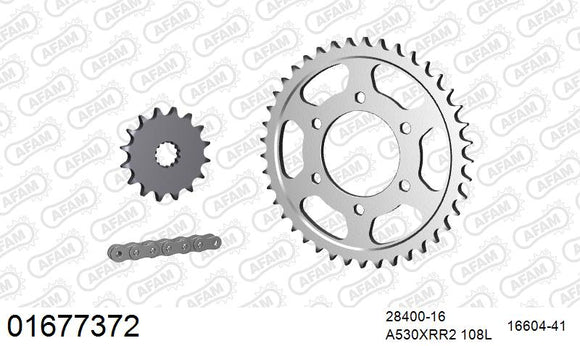 Kawasaki ZXR750J-M 1993-1995 - AFAM XS-ring Extra Reinforced Chain & Steel Sprocket Kit, 530 (OE Pitch) - 01677372 - P3 Tuning