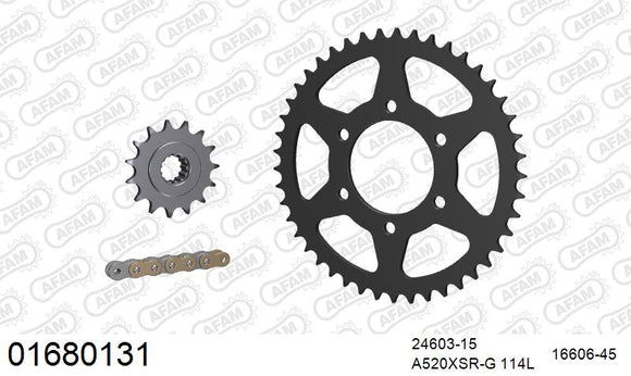 Kawasaki Z800E 2013-2016 - AFAM XS-ring super reinforced Chain & Steel Sprocket Kit, 520 (OE Pitch) - 01680131 - P3 Tuning