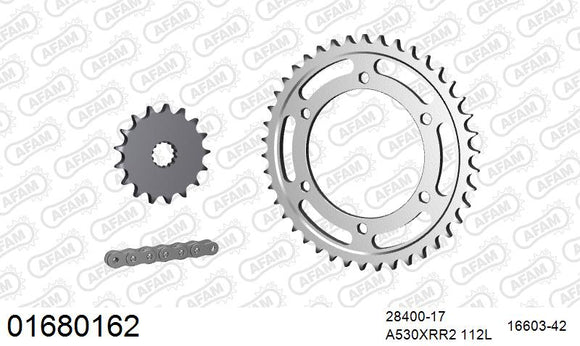 Kawasaki VN800 Classic 1998-2004 - AFAM XS-ring Extra Reinforced Chain & Steel Sprocket Kit, 530 (OE Pitch) - 01680162 - P3 Tuning