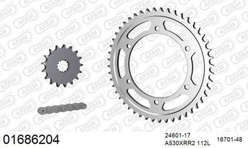 Kawasaki GPZ900R 1990-1996 - AFAM XS-ring Extra Reinforced Chain & Steel Sprocket Kit, 530 (OE Pitch) - 01686204 - P3 Tuning