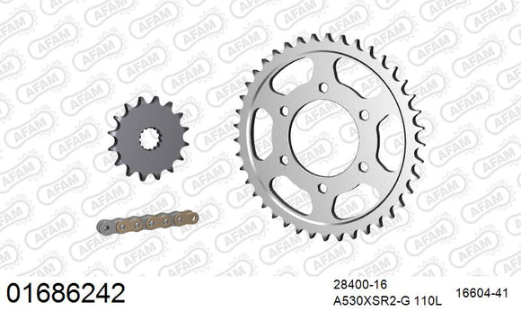 Kawasaki ZX-9R Ninja 1998-1999 - AFAM XS-ring super reinforced Chain & Steel Sprocket Kit, 530 (OE Pitch) - 01686242 - P3 Tuning