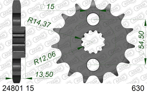 Kawasaki GPZ1100 1982 - AFAM O-ring reinforced Chain & Steel Sprocket Kit, 630 (OE Pitch) - 01689202 - P3 Tuning
