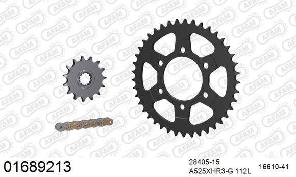 Kawasaki Z1000SX 2013-2020 - AFAM XS-ring Hyper reinforced Chain & Steel Sprocket Kit, 525 (OE Pitch) - 01689213 - P3 Tuning