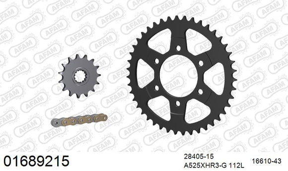 Kawasaki Z1000 2014-2020 - AFAM XS-ring Hyper reinforced Chain & Steel Sprocket Kit, 525 (OE Pitch) - 01689215 - P3 Tuning