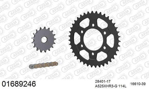 Kawasaki ZX-10R / RR 2016-2020 - AFAM XS-ring Hyper reinforced Chain & Steel Sprocket Kit, 525 (OE Pitch) - 01689246 - P3 Tuning