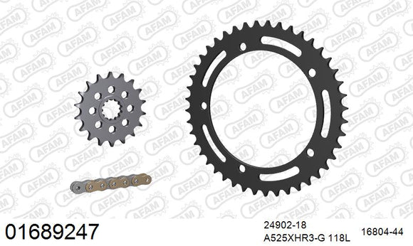 Kawasaki Ninja H2 (1000cc) 2015-2020 - AFAM XS-ring Hyper reinforced Chain & Steel Sprocket Kit, 525 (OE Pitch) - 01689247 - P3 Tuning