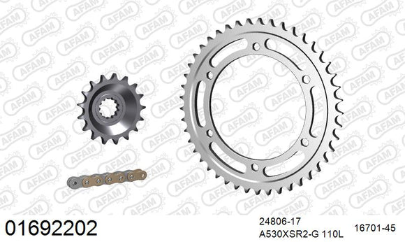 Kawasaki ZZR1100 1990-1992 - AFAM XS-ring super reinforced Chain & Steel Sprocket Kit, 530 (OE Pitch) - 01692202 - P3 Tuning