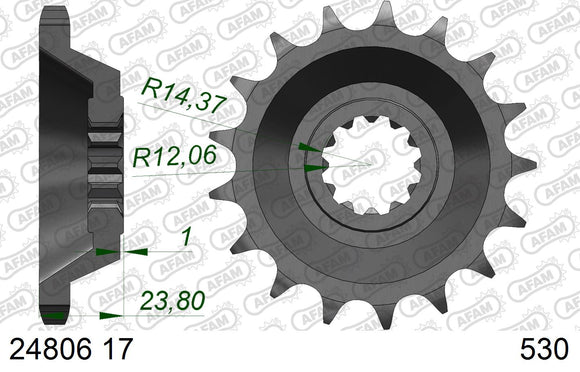 Kawasaki ZZR1100 1990-1992 - AFAM XS-ring super reinforced Chain & Steel Sprocket Kit, 530 (OE Pitch) - 01692202 - P3 Tuning