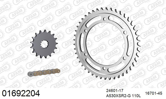 Kawasaki ZZR1100 1993-1995 - AFAM XS-ring super reinforced Chain & Steel Sprocket Kit, 530 (OE Pitch) - 01692204 - P3 Tuning