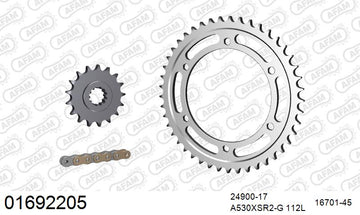 Kawasaki GPZ1100 1995-1998 - AFAM XS-ring super reinforced Chain & Steel Sprocket Kit, 530 (OE Pitch) - 01692205 - P3 Tuning