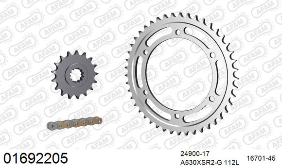 Kawasaki GPZ1100 1995-1998 - AFAM XS-ring super reinforced Chain & Steel Sprocket Kit, 530 (OE Pitch) - 01692205 - P3 Tuning
