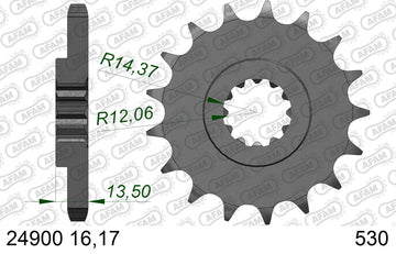 Kawasaki GPZ1100 1995-1998 - AFAM XS-ring super reinforced Chain & Steel Sprocket Kit, 530 (OE Pitch) - 01692205 - P3 Tuning