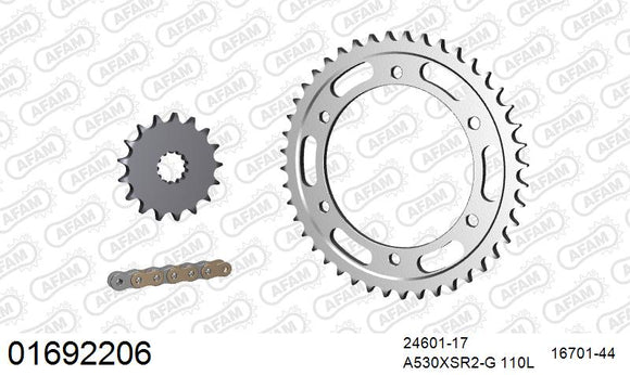 Kawasaki ZZR1100 1996-2001 - AFAM XS-ring super reinforced Chain & Steel Sprocket Kit, 530 (OE Pitch) - 01692206 - P3 Tuning