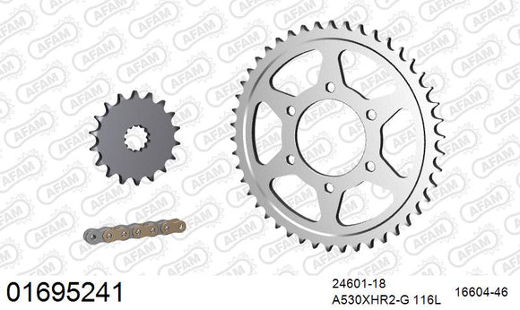 Kawasaki ZX-12R 2004-2006 - AFAM XS-ring Hyper reinforced Chain & Steel Sprocket Kit, 530 (OE Pitch) - 01695241 - P3 Tuning