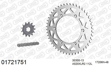 Kawasaki KDX200 1984-1985 - AFAM Xs-Ring Reinforced Plus Chain & Alu Sprocket Kit, 520 (OE Pitch) - 01721751 - P3 Tuning