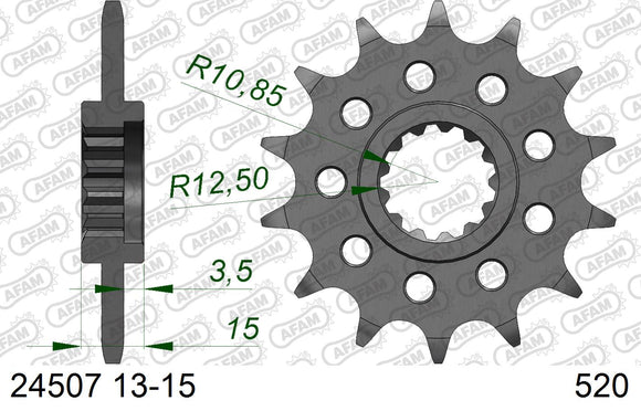 Kawasaki ZX-6R 1995-1997 - AFAM XS-ring super reinforced Chain & Alu Sprocket Kit, 520 conversion - 01770401 - P3 Tuning