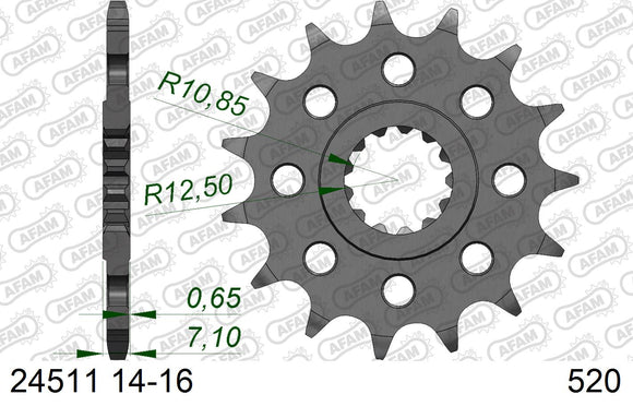 Kawasaki ZX-6R 2009-2012 - AFAM XS-ring super reinforced Chain & Alu Sprocket Kit, 520 (OE Pitch) - 01770407 - P3 Tuning