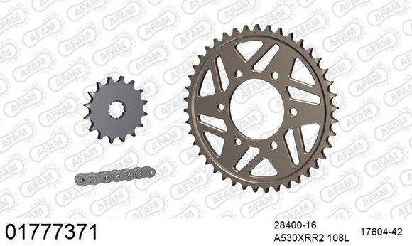 Kawasaki ZXR750J-M 1992 - AFAM XS-ring Extra Reinforced Chain & Alu Sprocket Kit, 530 (OE Pitch) - 01777371 - P3 Tuning