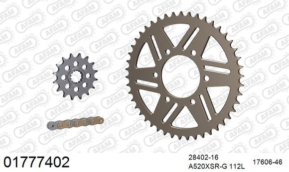 Kawasaki ZXR750H 1990 - AFAM XS-ring super reinforced Chain & Alu Sprocket Kit, 520 conversion - 01777402 - P3 Tuning