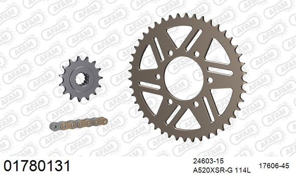 Kawasaki Z800 2013-2016 - AFAM XS-ring super reinforced Chain & Alu Sprocket Kit, 520 (OE Pitch) - 01780131 - P3 Tuning