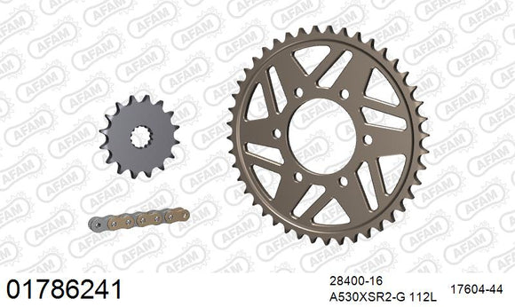 Kawasaki ZX-9R Ninja 1996-1997 - AFAM XS-ring super reinforced Chain & Alu Sprocket Kit, 530 (OE Pitch) - 01786241 - P3 Tuning