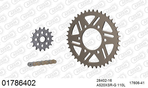 Kawasaki ZX-9R Ninja 2002-2004 - AFAM XS-ring super reinforced Chain & Alu Sprocket Kit, 520 conversion - 01786402 - P3 Tuning