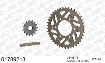 Kawasaki Z1000SX 2013-2020 - AFAM XS-ring Hyper reinforced Chain & Alu Sprocket Kit, 525 (OE Pitch) - 01789213 - P3 Tuning